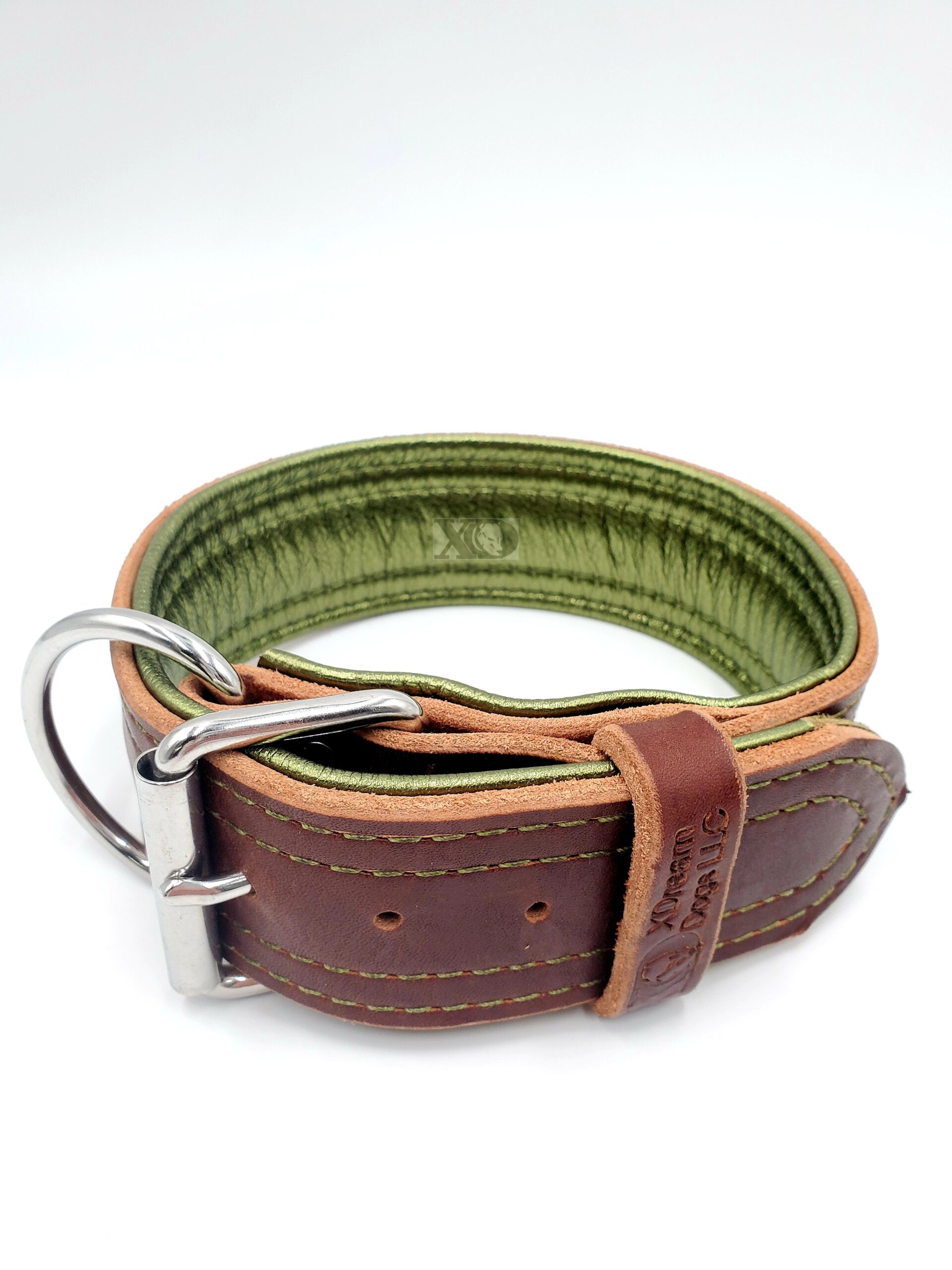 2" Latigo Leather Collar Deerskin Lined