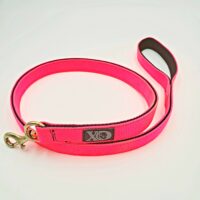 4 Ft. Nylon Lead - Hot Pink Outer, Black Inner, Black Thread, Solid Brass