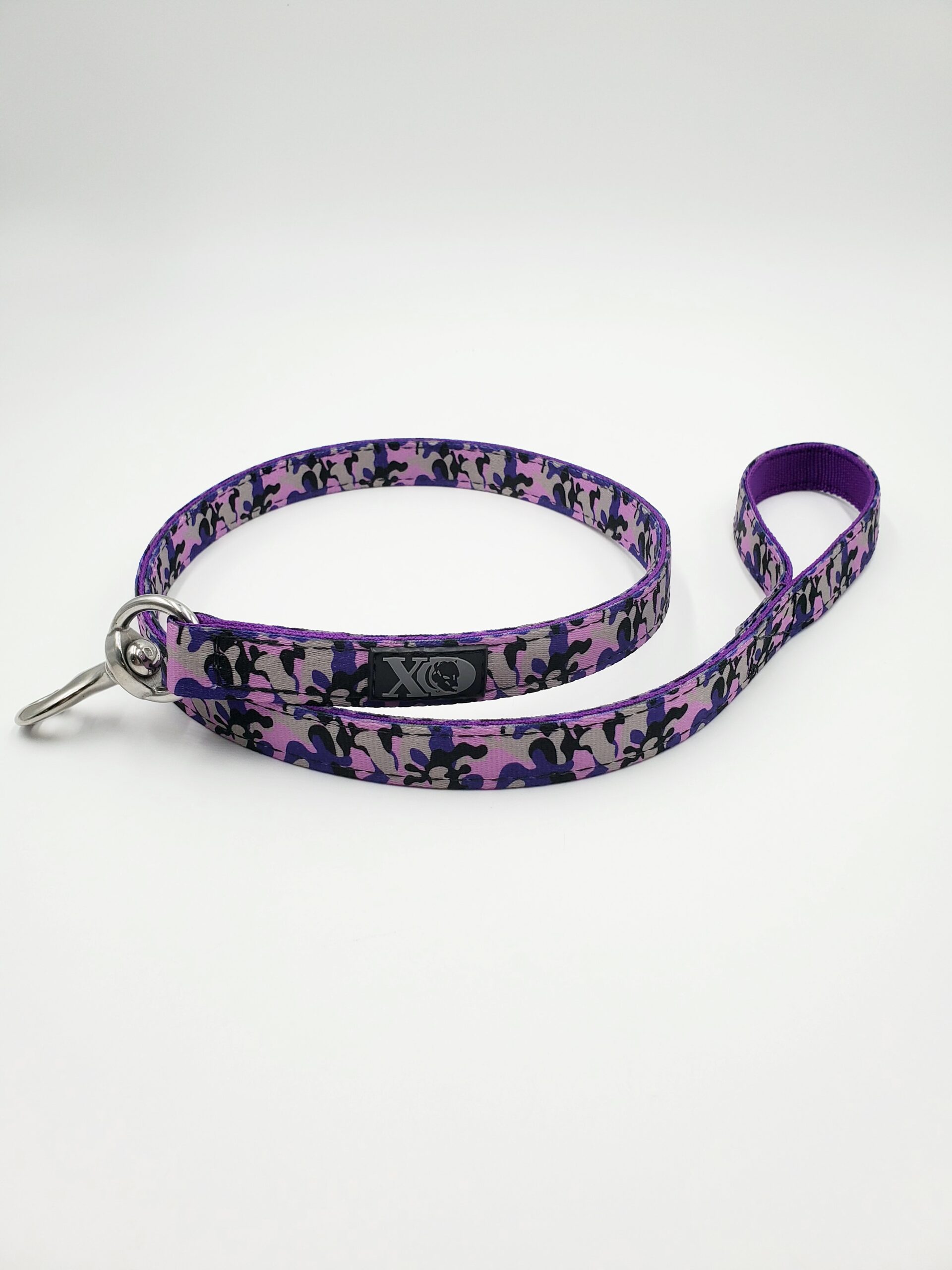 4 Ft. Nylon Lead - OP Camo Purple Outer, Purple Inner, Black Thread, Stainless Steel