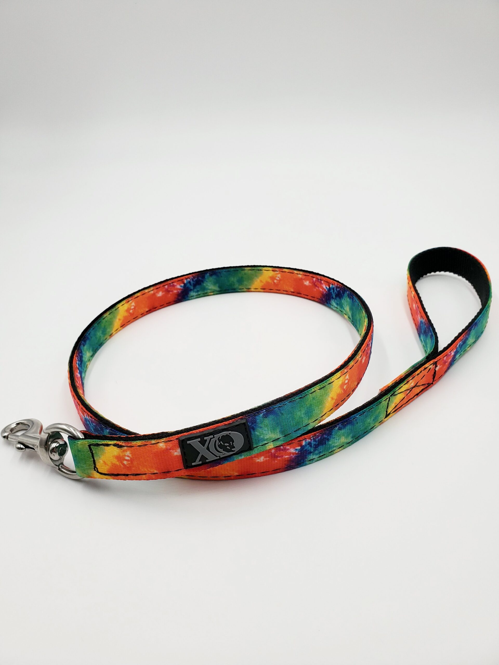 4 Ft. Nylon Lead - Tie Dye Outer, Black Inner, Black Thread, Stainless Steel