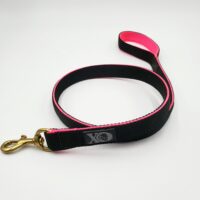 4 Ft. Nylon Lead - Black Outer, Hot Pink Inner, Black Thread, Solid Brass