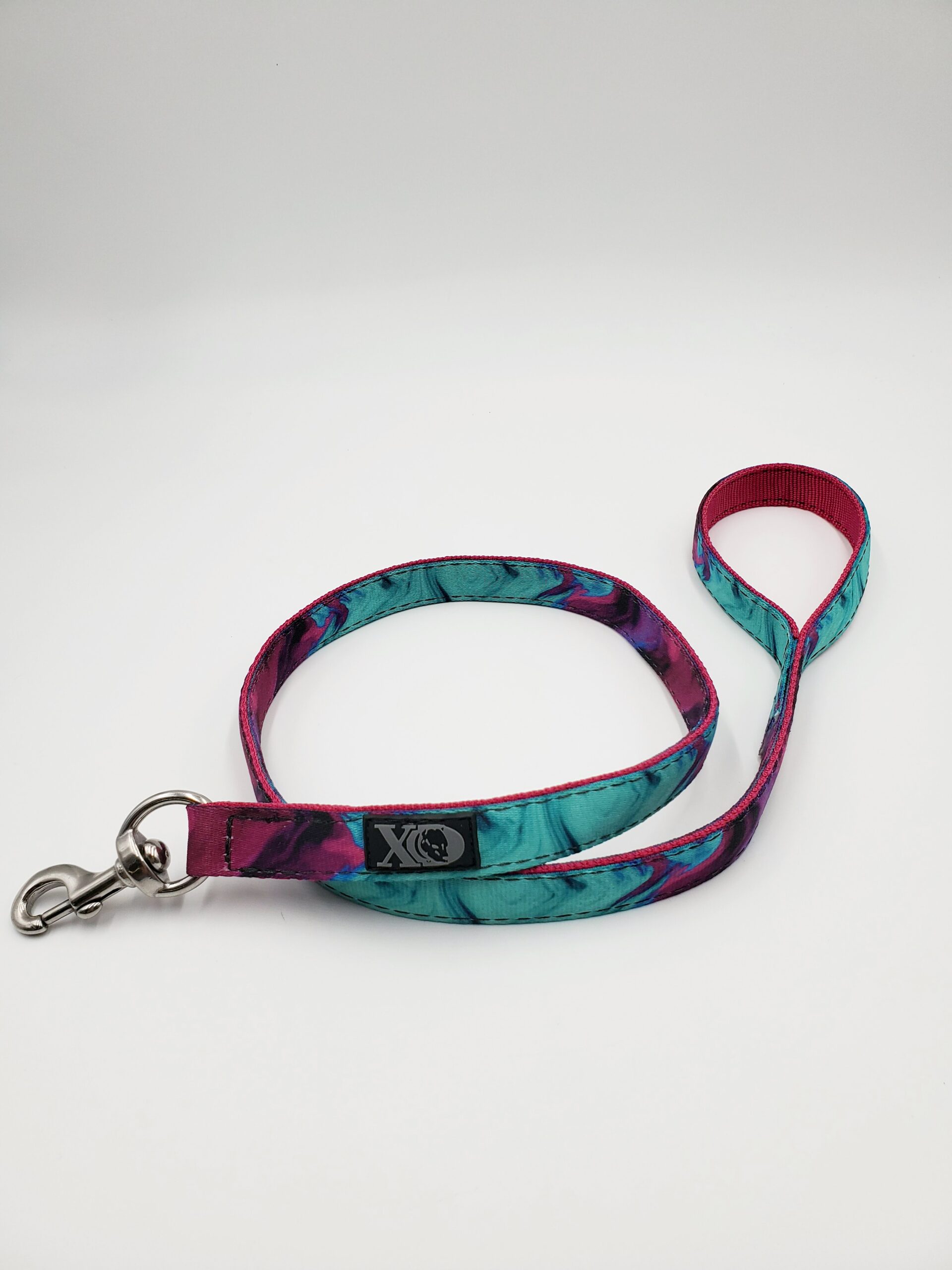 4 Ft. Nylon Lead - Liquid Purple Outer, Raspberry Inner, Black Thread, Stainless Steel Hardware