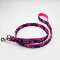 4 Ft. Nylon Lead - Liquid Pink Outer, Hot Pink Inner, Grey Thread, Stainless Steel Hardware