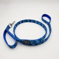 5 Ft. Nylon Lead with Traffic Handle- OP Camo Blue Outer, Royal Blue Inner, Black Thread, Stainless Steel