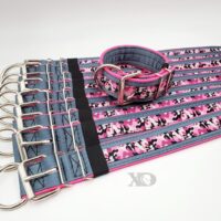 2" Wide Kennel Pack, Grey Seat Belt Outer, Hot Pink Inner, OP Camo Pink Stripe, Black Stitch, Size 14-19"