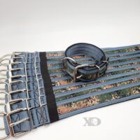 2" Wide Kennel Pack, Grey Seat Belt Outer, Black Inner Digital Camo Jarhead Stripe, Black Stitch, Size 15-20"
