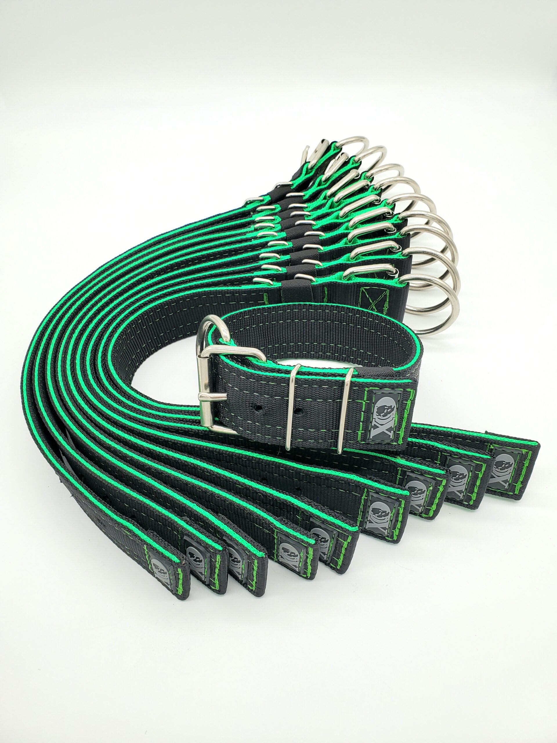 2" Wide Kennel Pack, Black Outer, Hot Green Inner and Stitch, Size 15-20"
