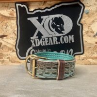 Alligator Accent, Deerskin Lined, Latigo Leather Collar