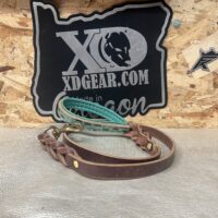 Alligator Accent & Deerskin Lined Handle Braided Latigo Leather Lead